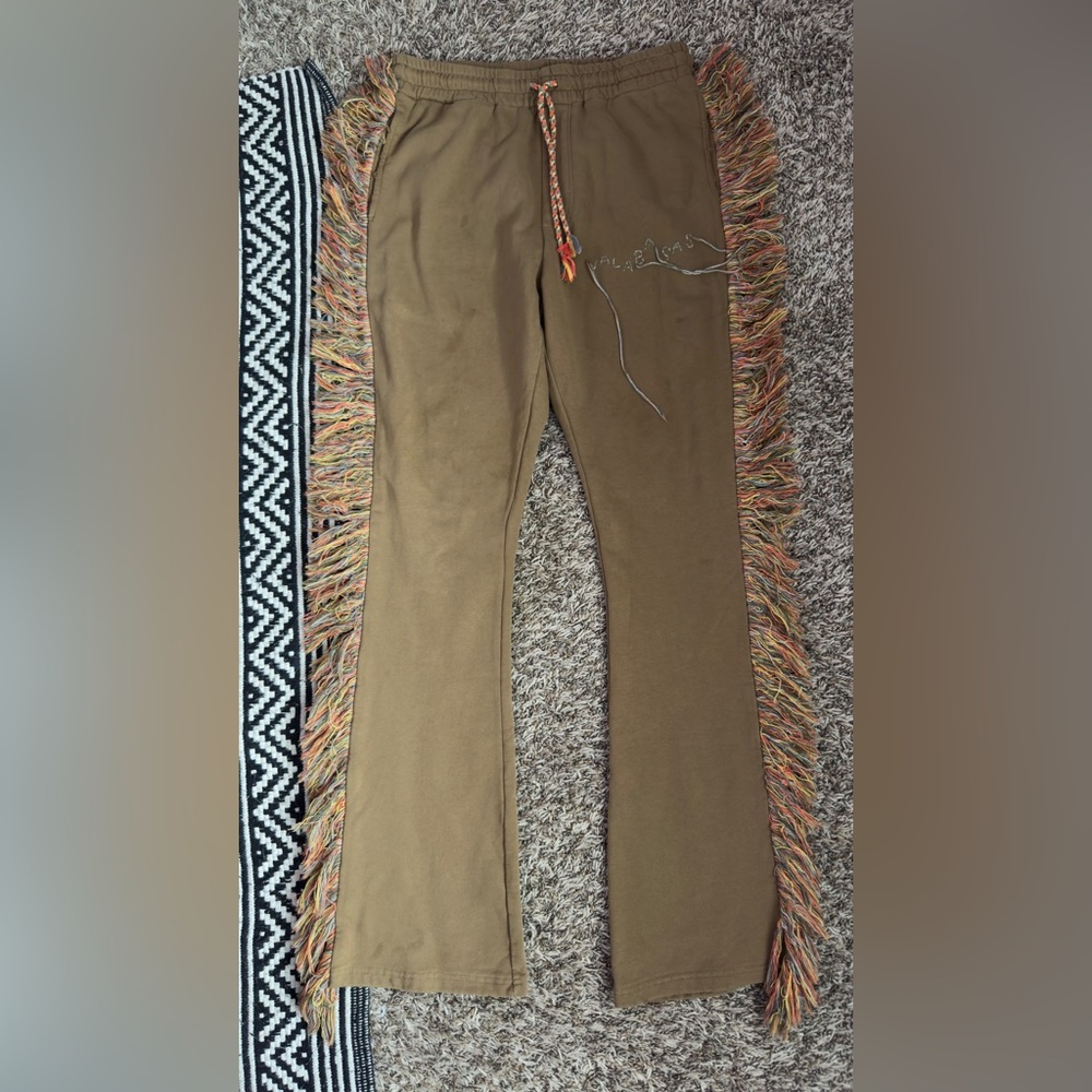 Brown Fringe Pants